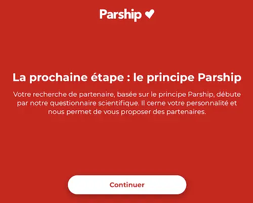 Parship Suisse (parship.ch) test de personnalité